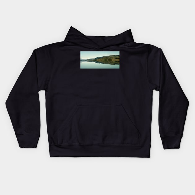 Cromwell Dam Reflections, New Zealand Kids Hoodie by Carole-Anne